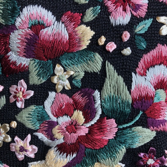 Embroidered Vintage Floral Vest 2XL - Picture 4 of 7